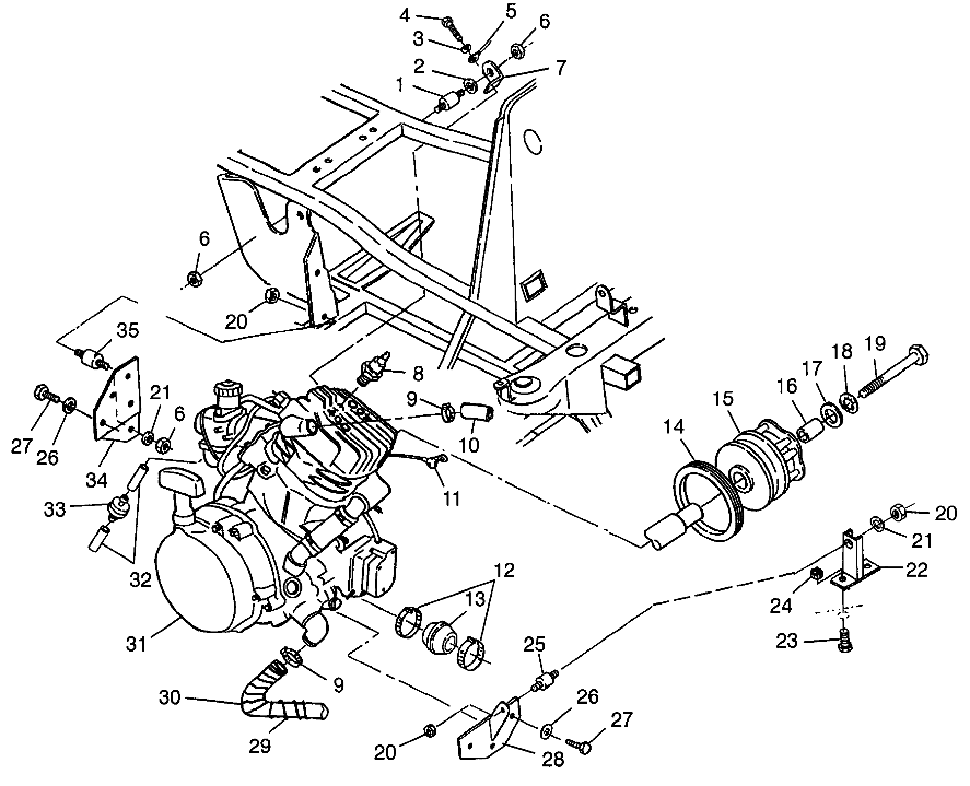 ENGINE MOUNTING BIG BOSS 6X6 400L W97AE38A (4940814081A010)