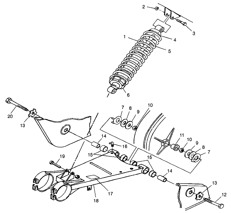 SWING ARM/SHOCK MOUNTING BIG BOSS 6X6 400L W97AE38A (4940814081C005)