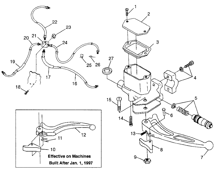 CONTROLS - MASTER CYLINDER/BRAKE LINE Magnum 4X4 W97AC42A, Swedish Magnum 4 (4940834083B010)