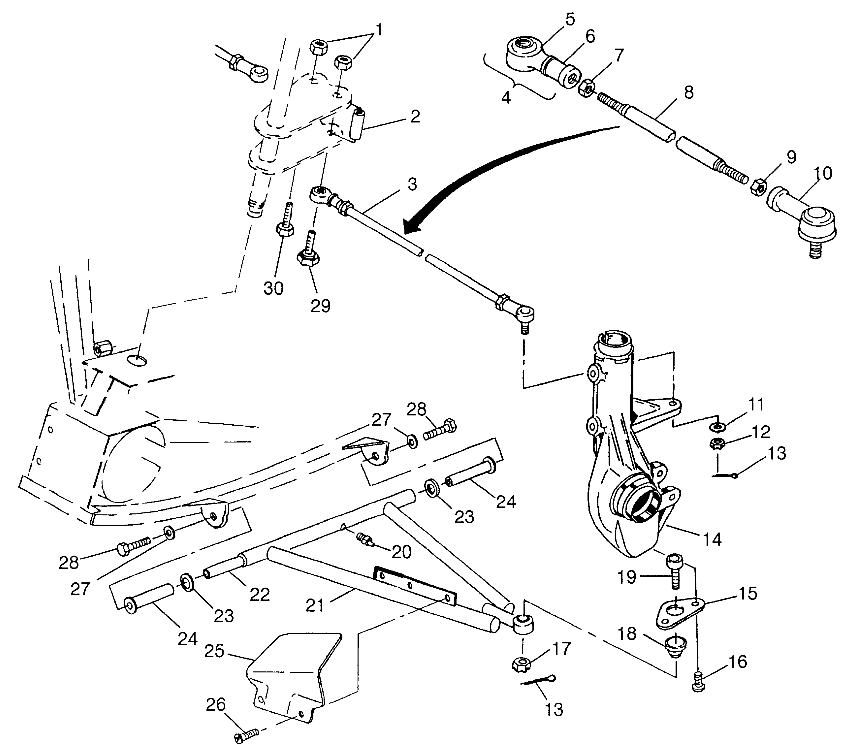 A-ARM/STRUT MOUNTING Magnum 4X4 W97AC42A, Swedish Magnum 4X4 S97AC42E and N (4940834083B011)