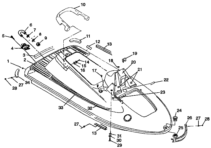 HULL and BODY SL 700 B974071, Intl. SL 700 I974071, SL 700 Deluxe B974072 a (4940874087A005)