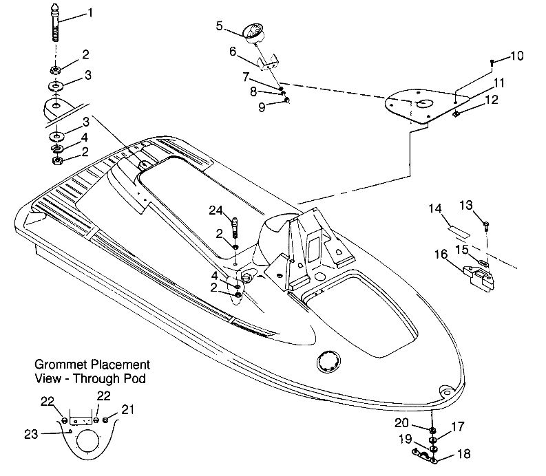 HULL and BODY SL 700 B974071, Intl. SL 700 I974071, SL 700 Deluxe B974072 a (4940874087A007)