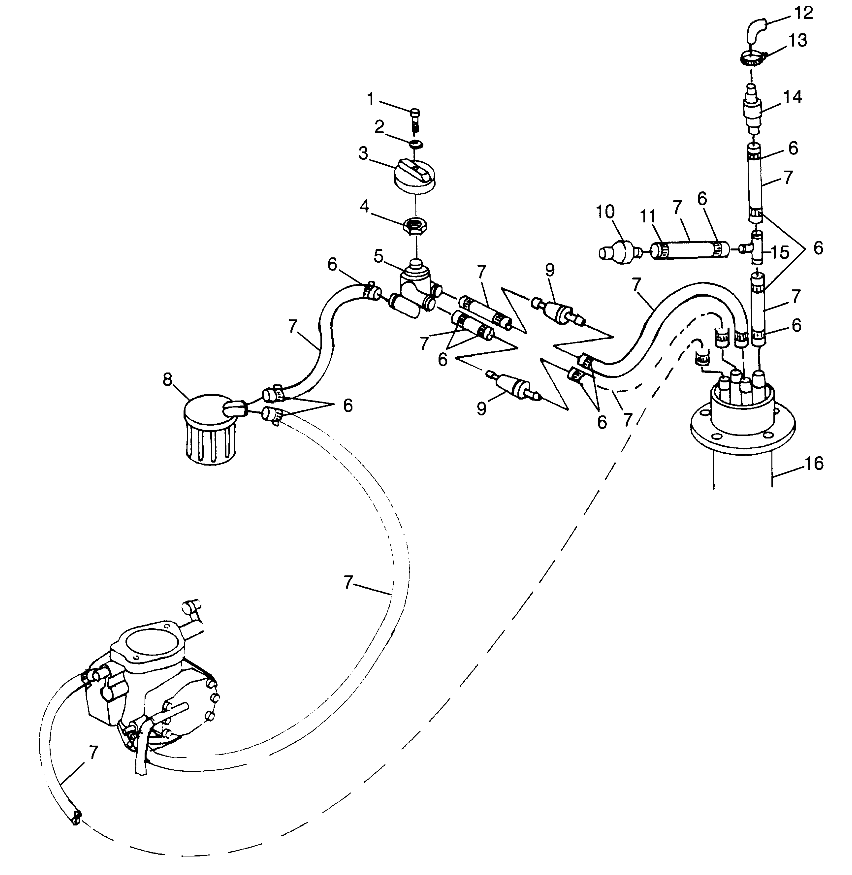 FUEL SYSTEM (SL 700) SL 700 B974071 and Intl. SL 700 I974071 (4940874087A011)