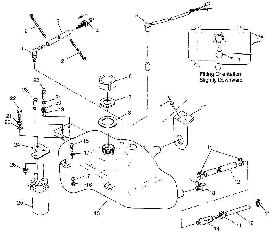 OIL TANK SL 700 B974071, Intl. SL 700 I974071, SL 700 Deluxe B974072 and In (4940874087A014)