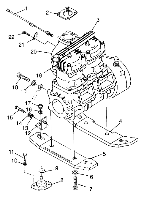 ENGINE MOUNTING SL 700 B974071, Intl. SL 700 I974071, SL 700 Deluxe B974072 (4940874087B003)