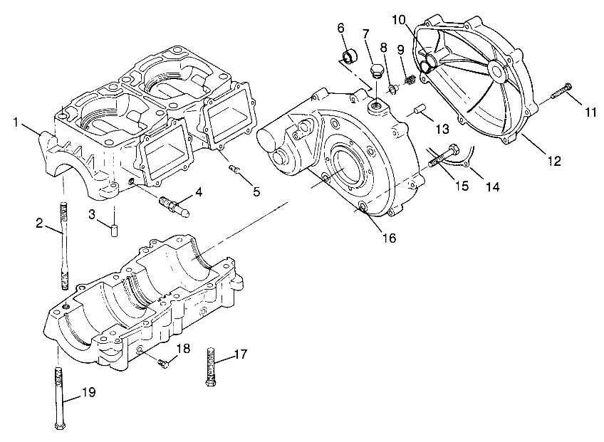 CRANKCASE SL 700 B974071, Intl. SL 700 I974071, SL 700 Deluxe B974072 and I (4940874087C004)