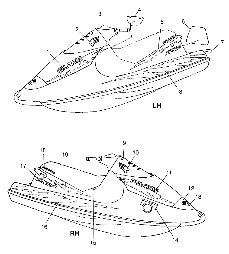 DECALS SL 780 B974088 and Intl. SL 780 I974088 (4940924092A007)