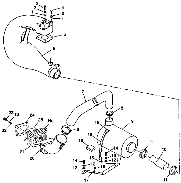 EXHAUST SYSTEM SL 780 B974088 and Intl. SL 780 I974088 (4940924092B006)