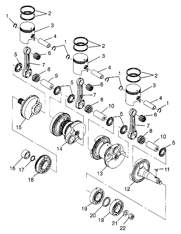 CRANKSHAFT & PISTON SL 780 B974088 and Intl. SL 780 I974088 (4940924092C002)