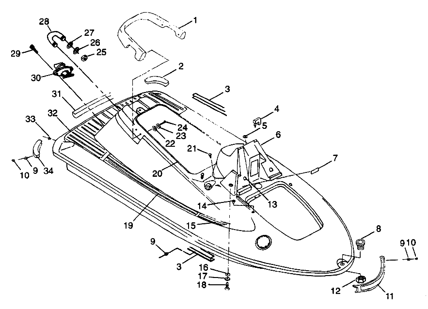 HULL and BODY SL 900 B974091 and SL 1050 B974090 (4940974097A005)