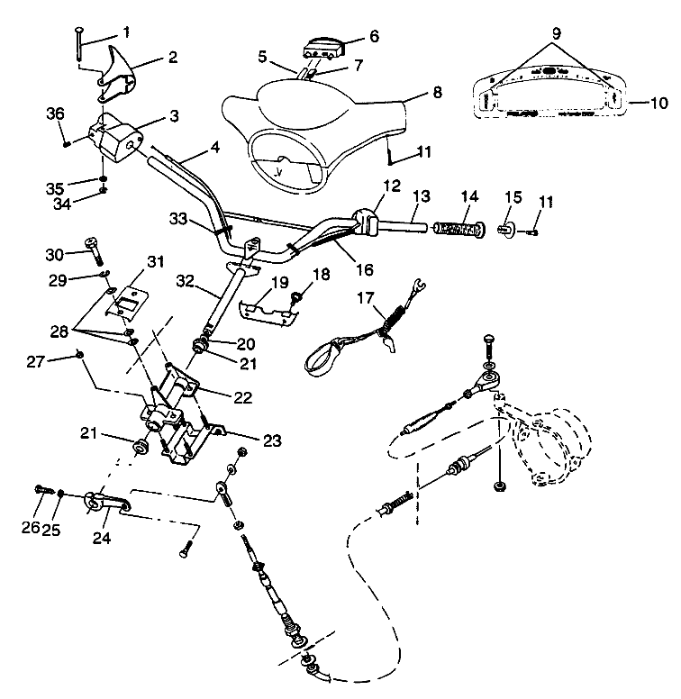 STEERING HANDLEBAR SL 900 B974091 and SL 1050 B974090 (4940974097A013)