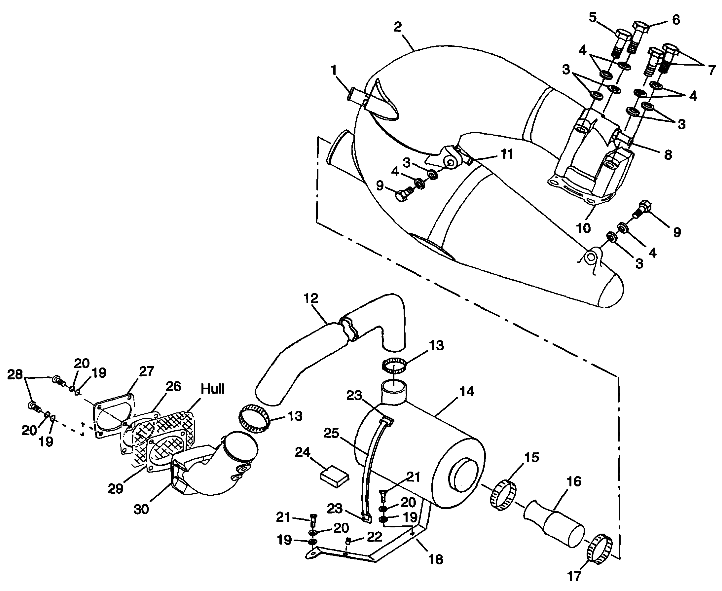 EXHAUST SYSTEM SL 900 B974091 and SL 1050 B974090 (4940974097B007)