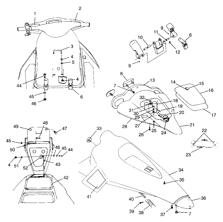 FRONT STORAGE COMPARTMENT HURRICANE B974473 and Intl. HURRICANE I974473 (4941044104A007)