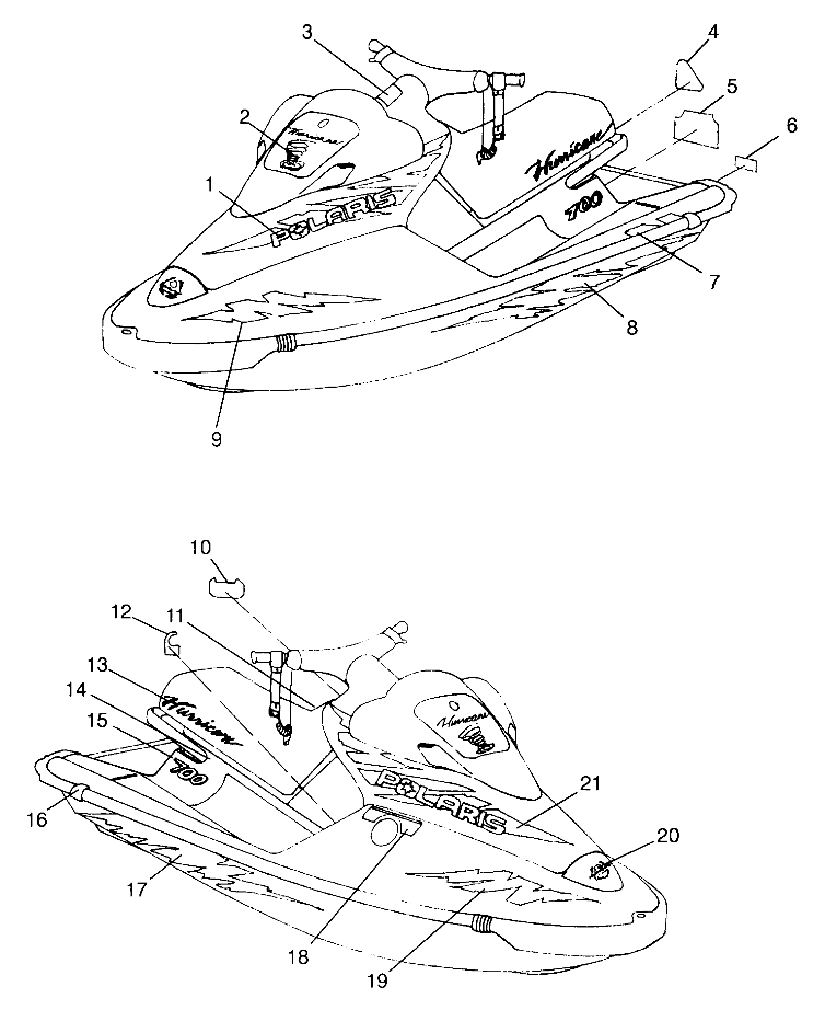 DECALS HURRICANE B974473 and Intl. HURRICANE I974473 (4941044104A009)