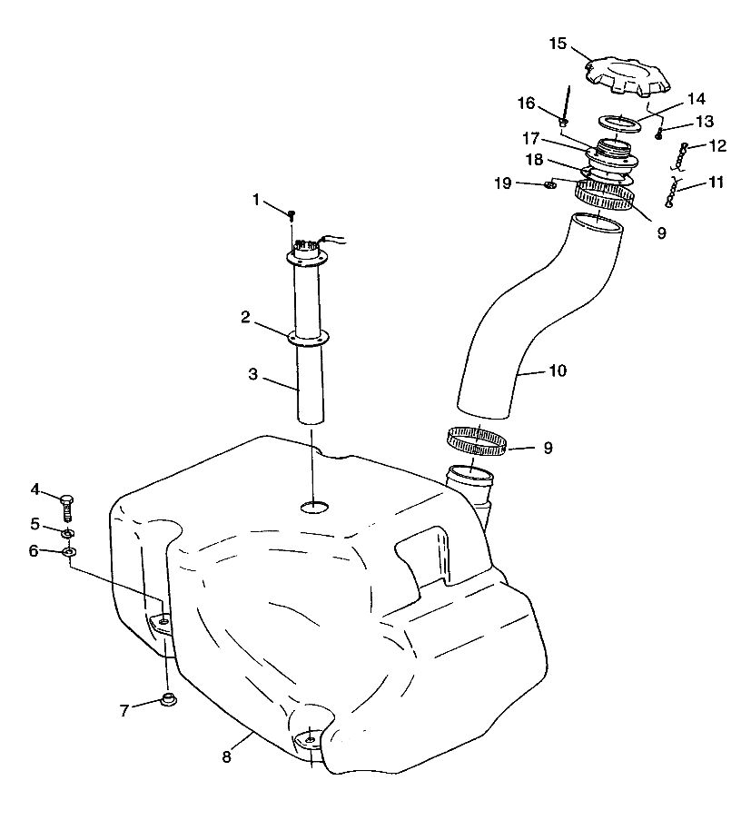 FUEL TANK HURRICANE B974473 and Intl. HURRICANE I974473 (4941044104A010)