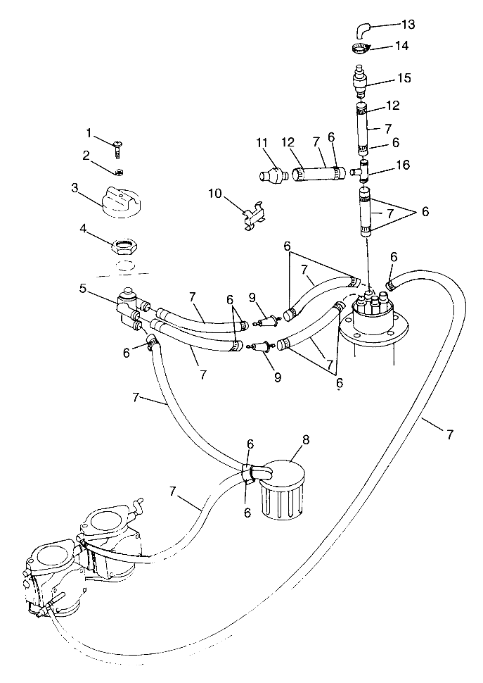 FUEL SYSTEM HURRICANE B974473 and Intl. HURRICANE I974473 (4941044104A011)