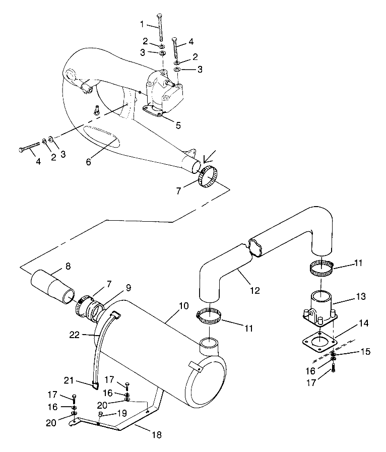 EXHAUST SYSTEM HURRICANE B974473 and Intl. HURRICANE I974473 (4941044104B005)