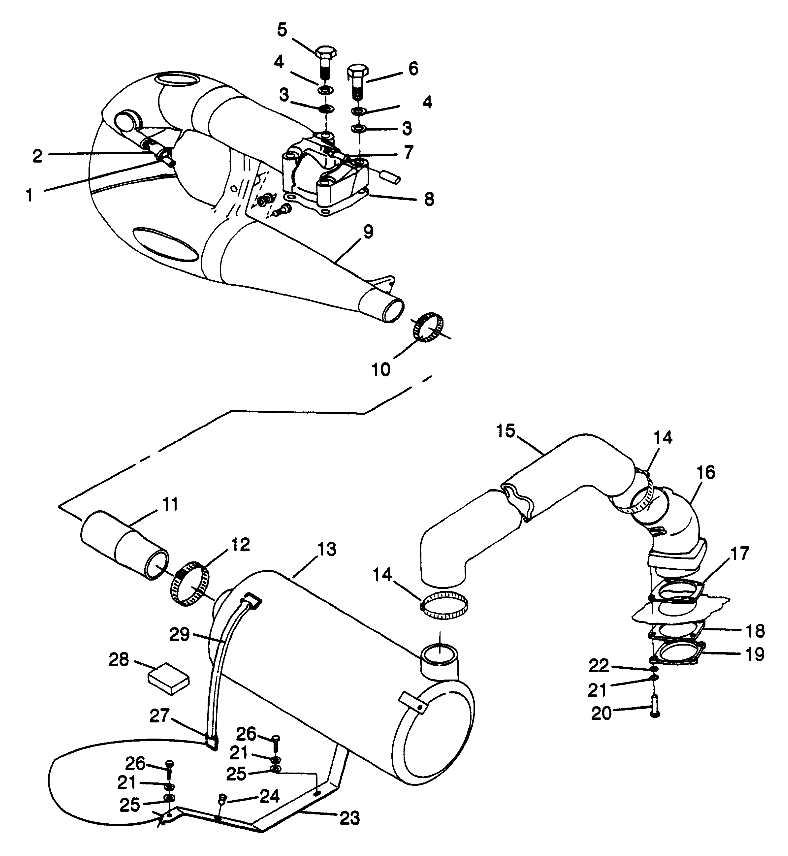 EXHAUST SYSTEM SLT 700 B974572 (4941124112B005)