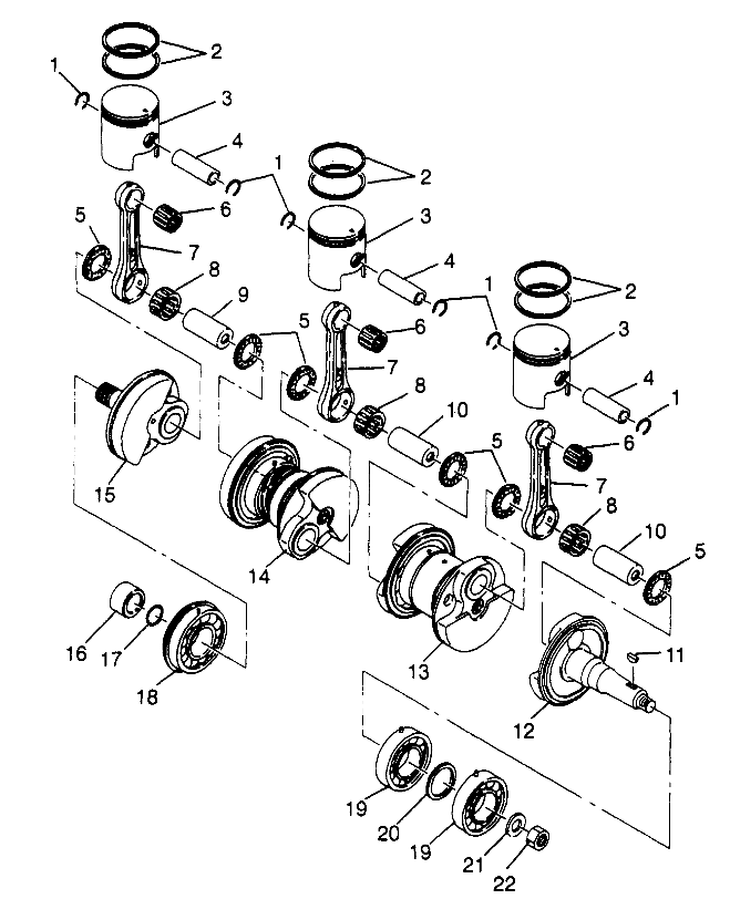 CRANKSHAFT & PISTON SLT 780 B974588 (4941174117C003)