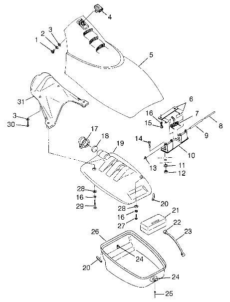 FRONT STORAGE COMPARTMENT - B974978 (4941254125a008)