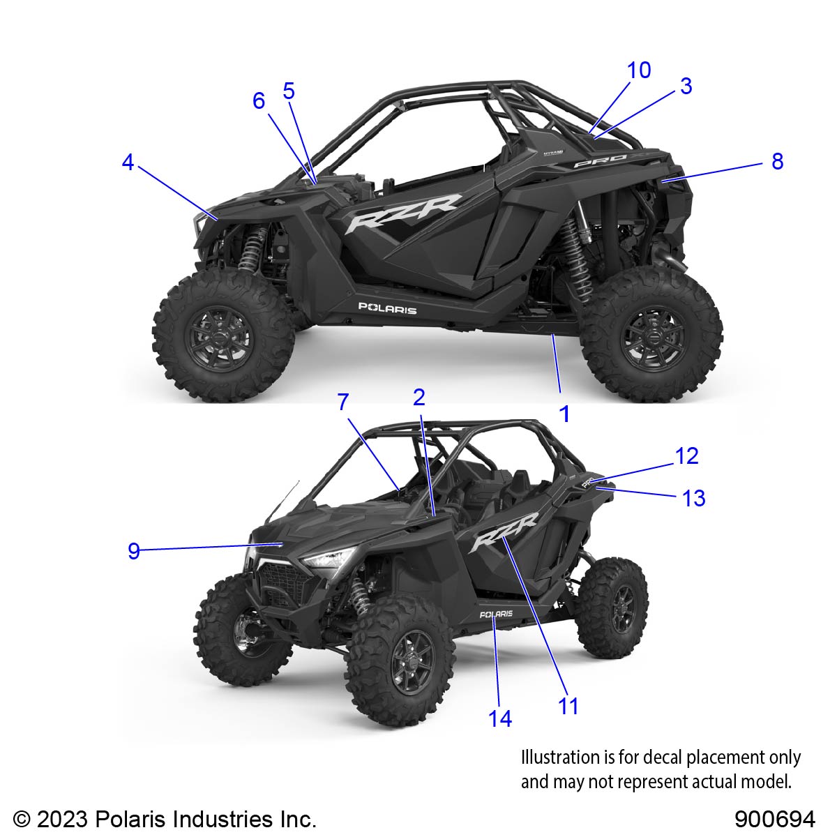 BODY, DECALS - BODY, DASH, UPPER - Z24RAD92AK  (900694)