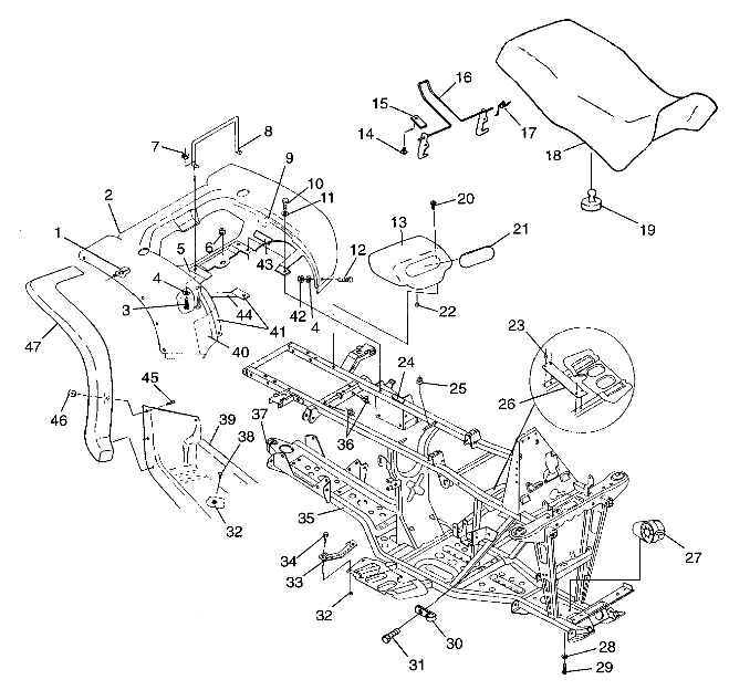 REAR CAB and SEAT  XPLORER 500 W97CD50A (4941354135A005)