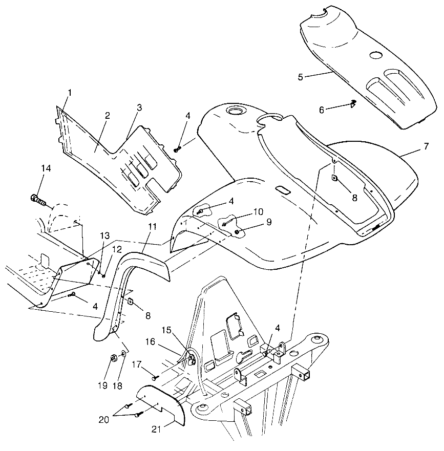 FRONT CAB  XPLORER 500 W97CD50A (4941354135A007)