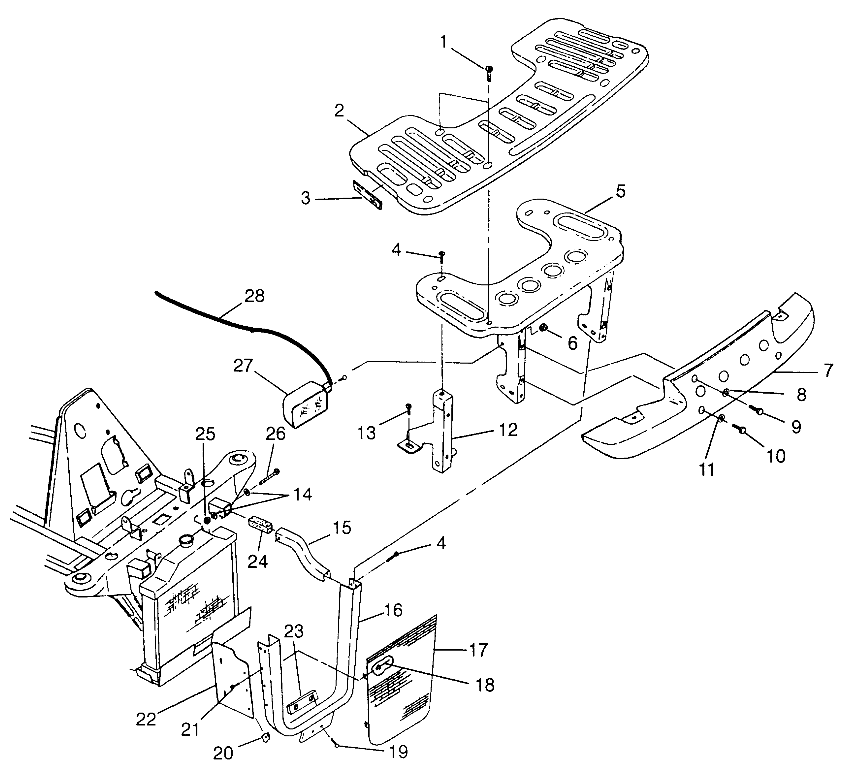 FRONT RACK and BUMPER MOUNTING  XPLORER 500 W97CD50A (4941354135A010)