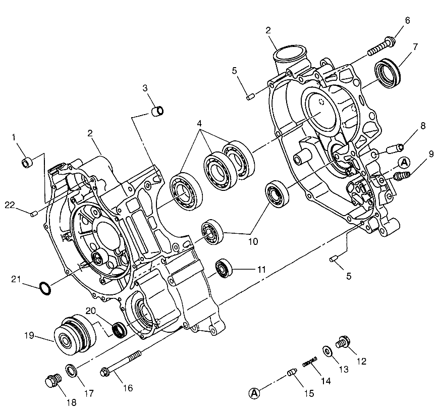 CRANKCASE  XPLORER 500 W97CD50A (4941354135D002)