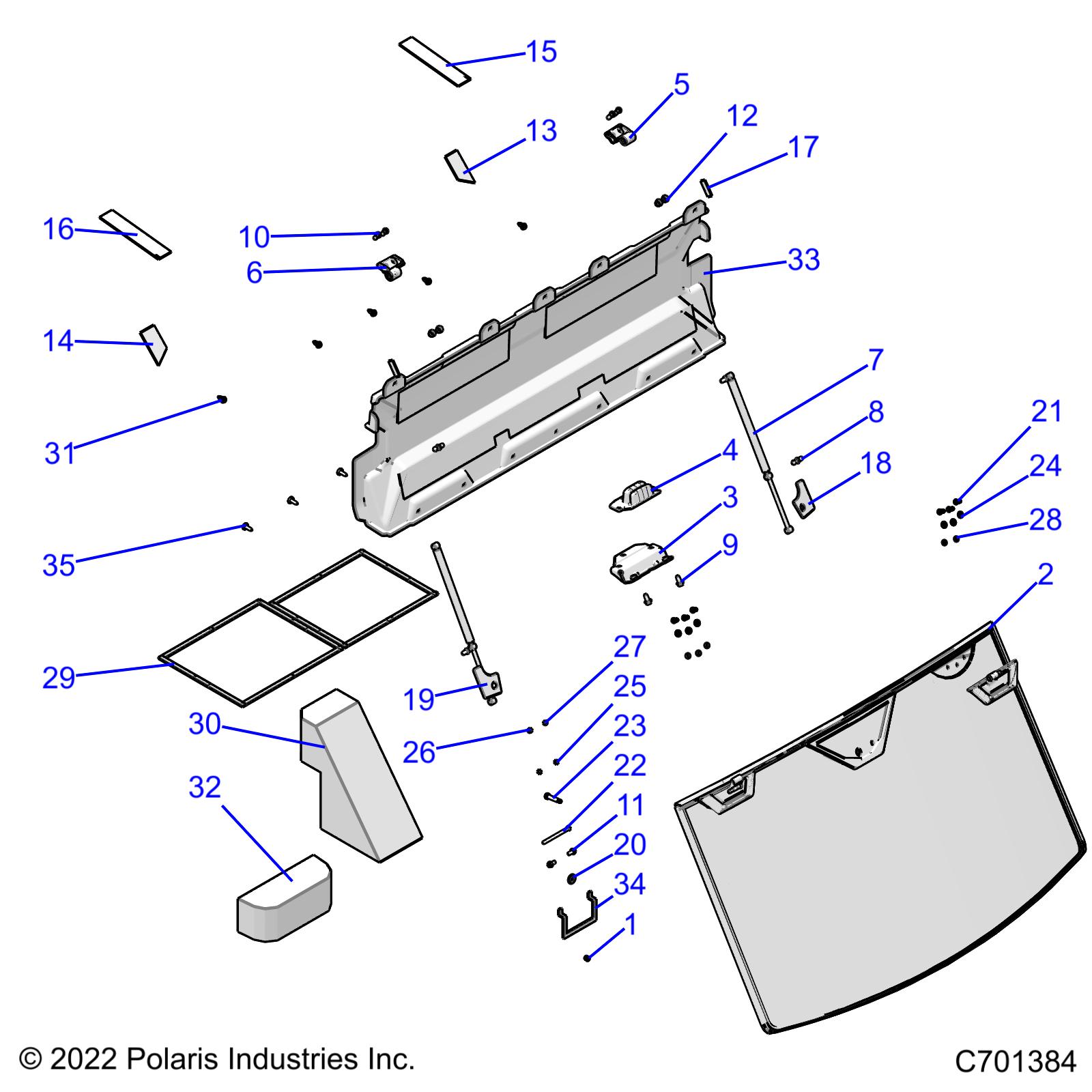 BODY, WINDSHIELD, TIP-OUT - R22RSX99A9 (C701384)