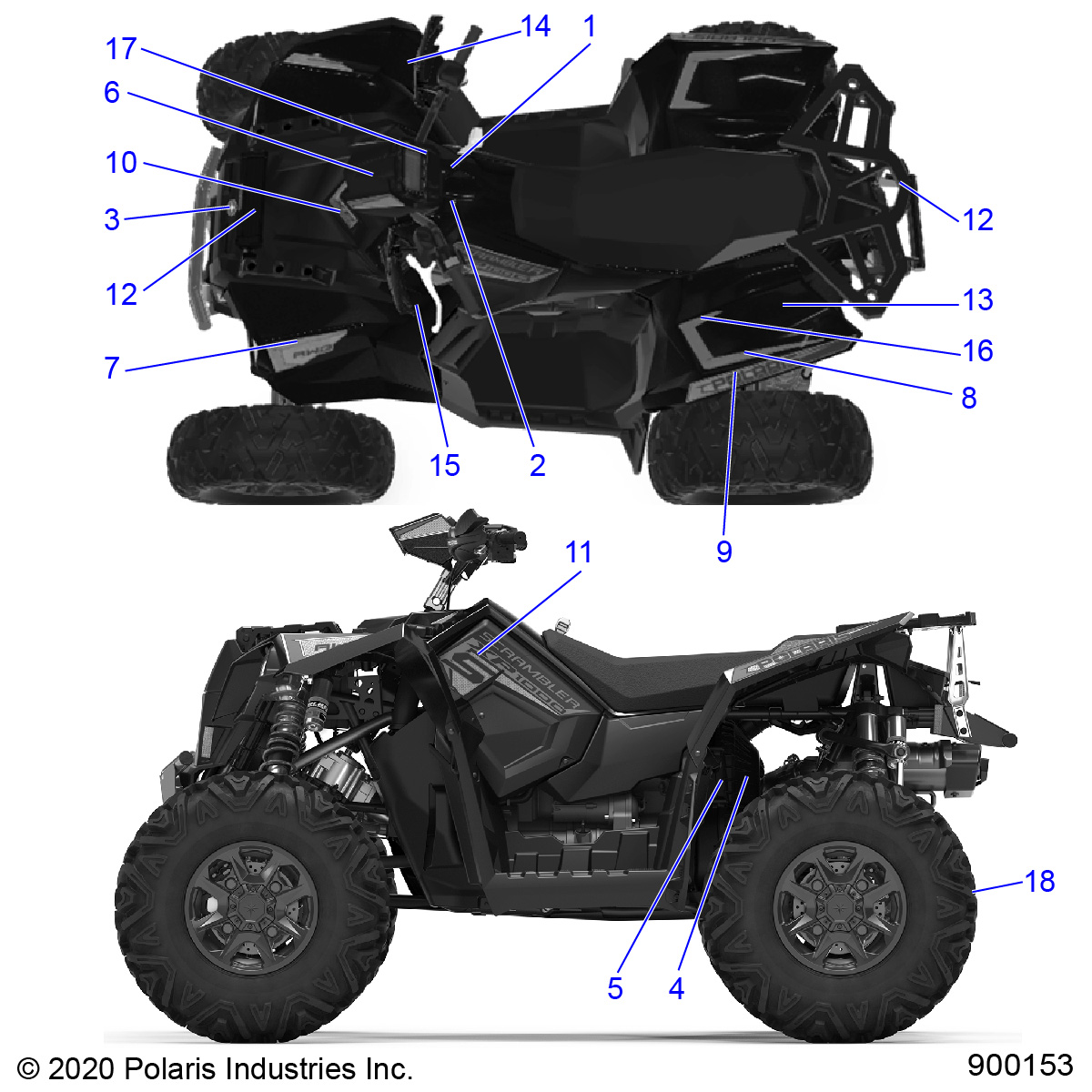 BODY, DECALS - A20SVE95KR (900153-01)