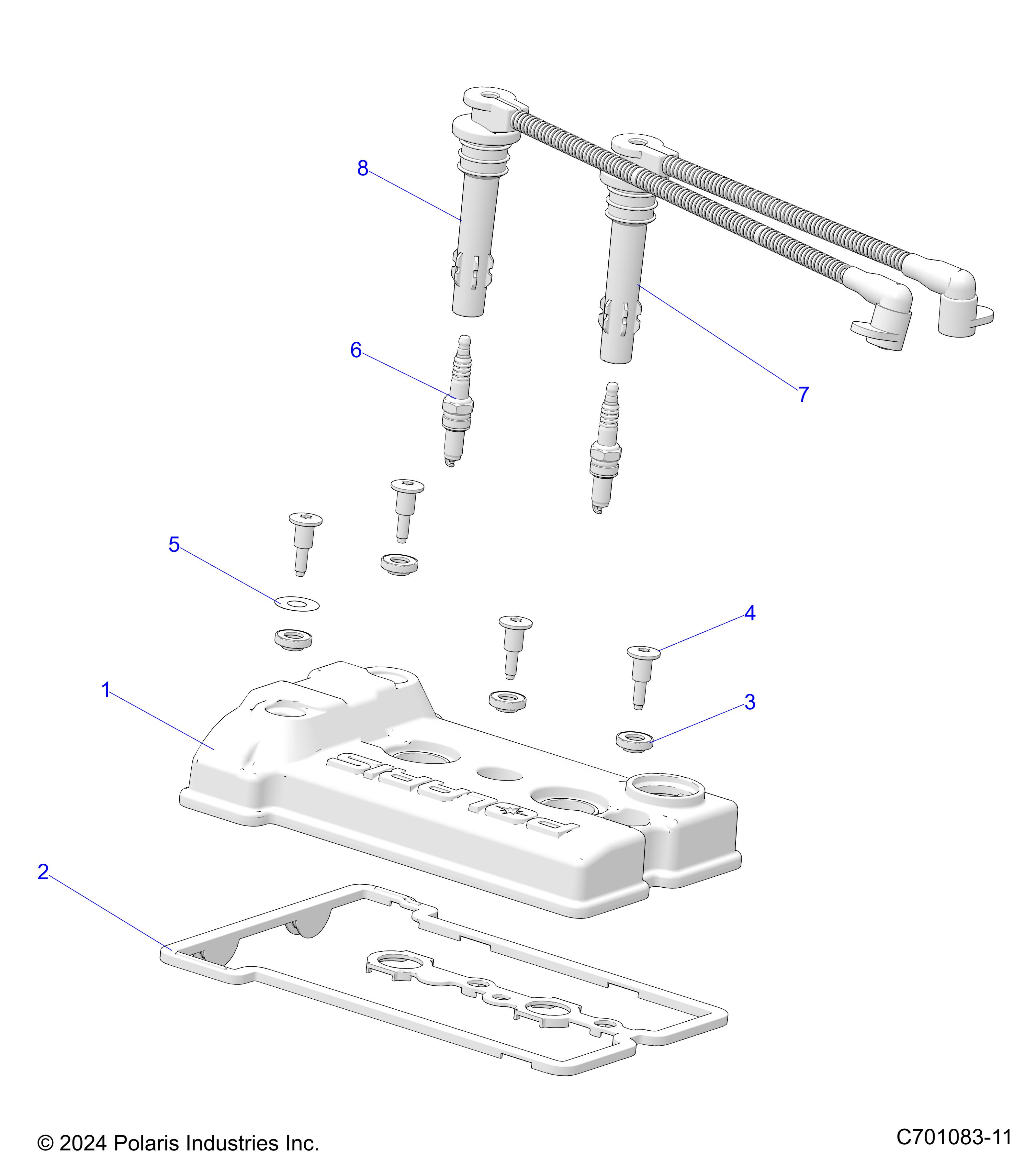 ENGINE, VALVE COVER, SPARKPLUGS AND WIRES - Z25ASE99P5 (C701083-11)