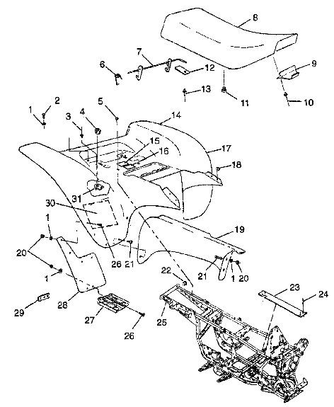 REAR CAB  Scrambler 500 W97BC50A (4943074307A006)