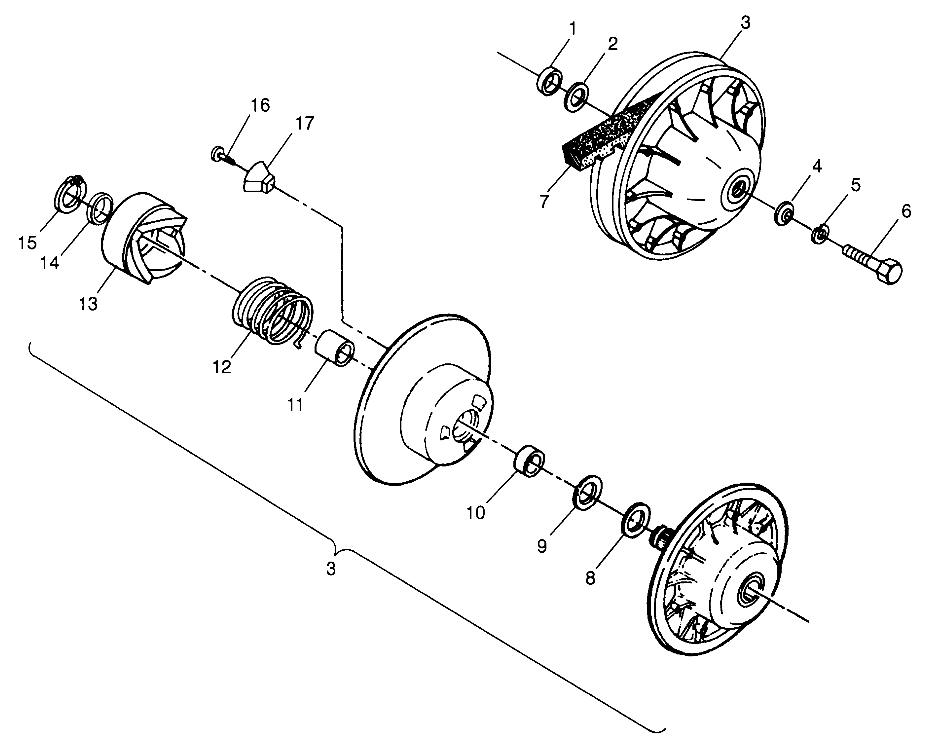 DRIVEN CLUTCH  Scrambler 500 W97BC50A (4943074307C003)