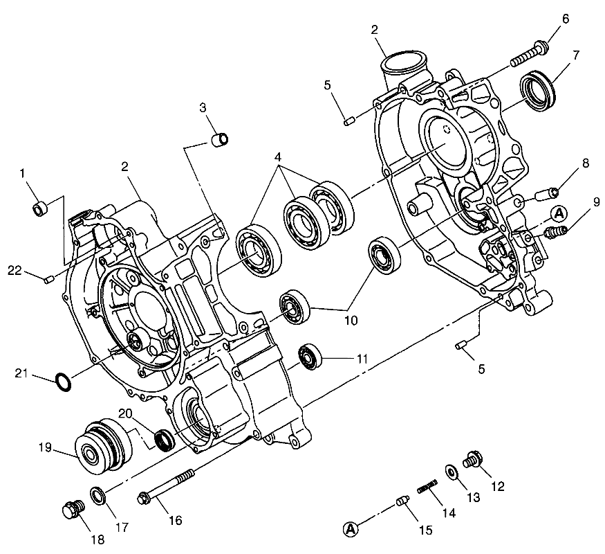 CRANKCASE  Scrambler 500 W97BC50A (4943074307D003)