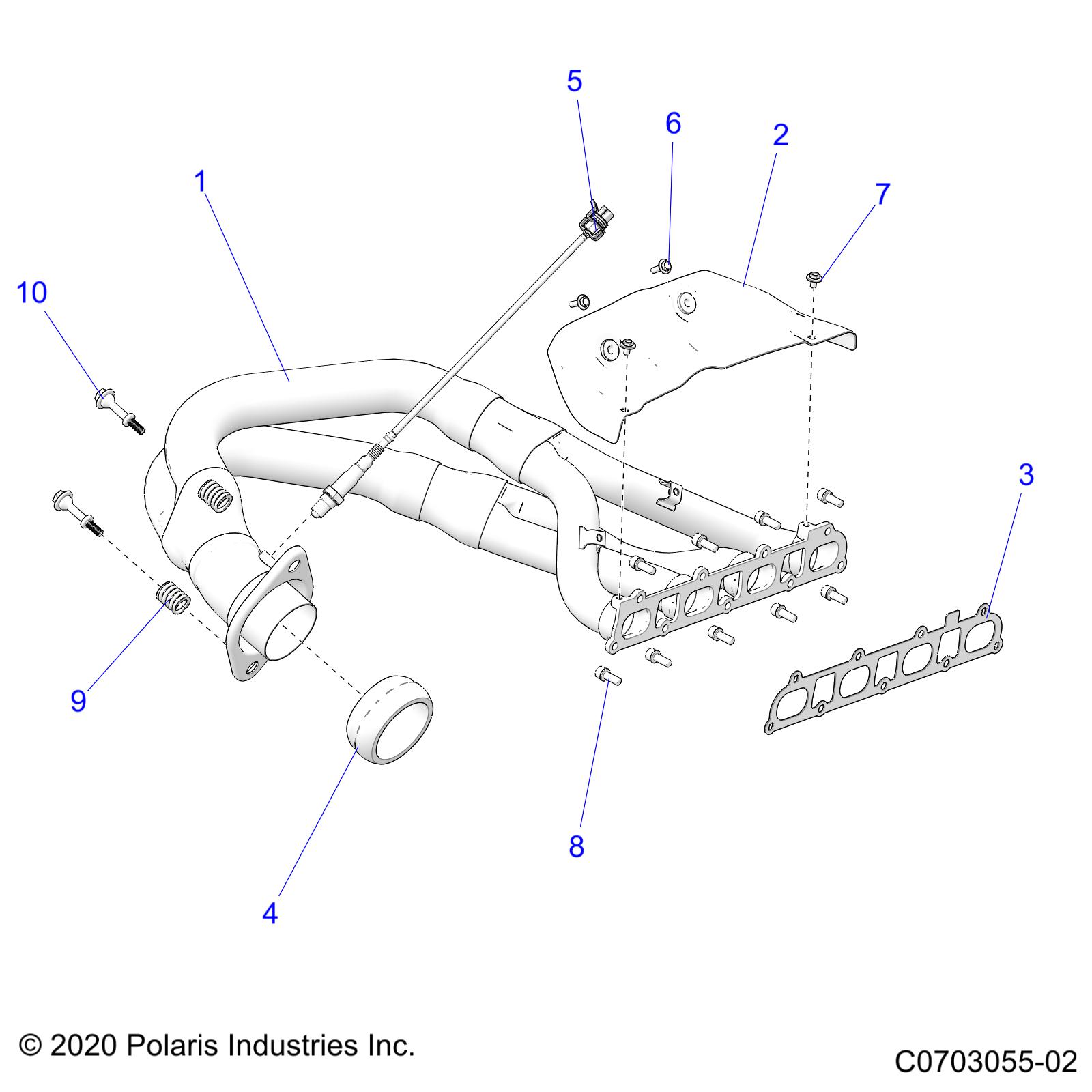 ENGINE, EXHAUST SYSTEM, HEADPIPE - Z22RGE2KAG/BG/RGK2KAN/BN (C0703055-02)