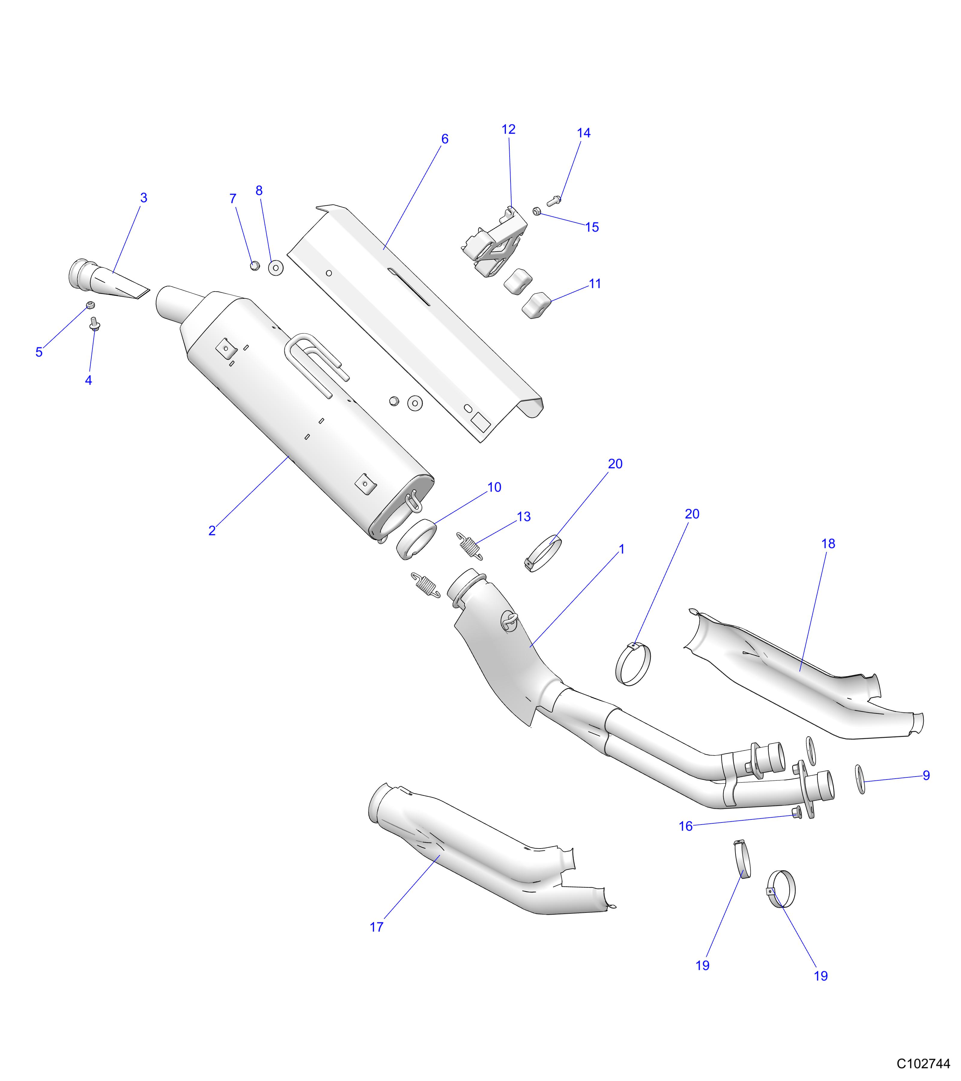 ENGINE, EXHAUST - A25SVA85A4 (C102744)