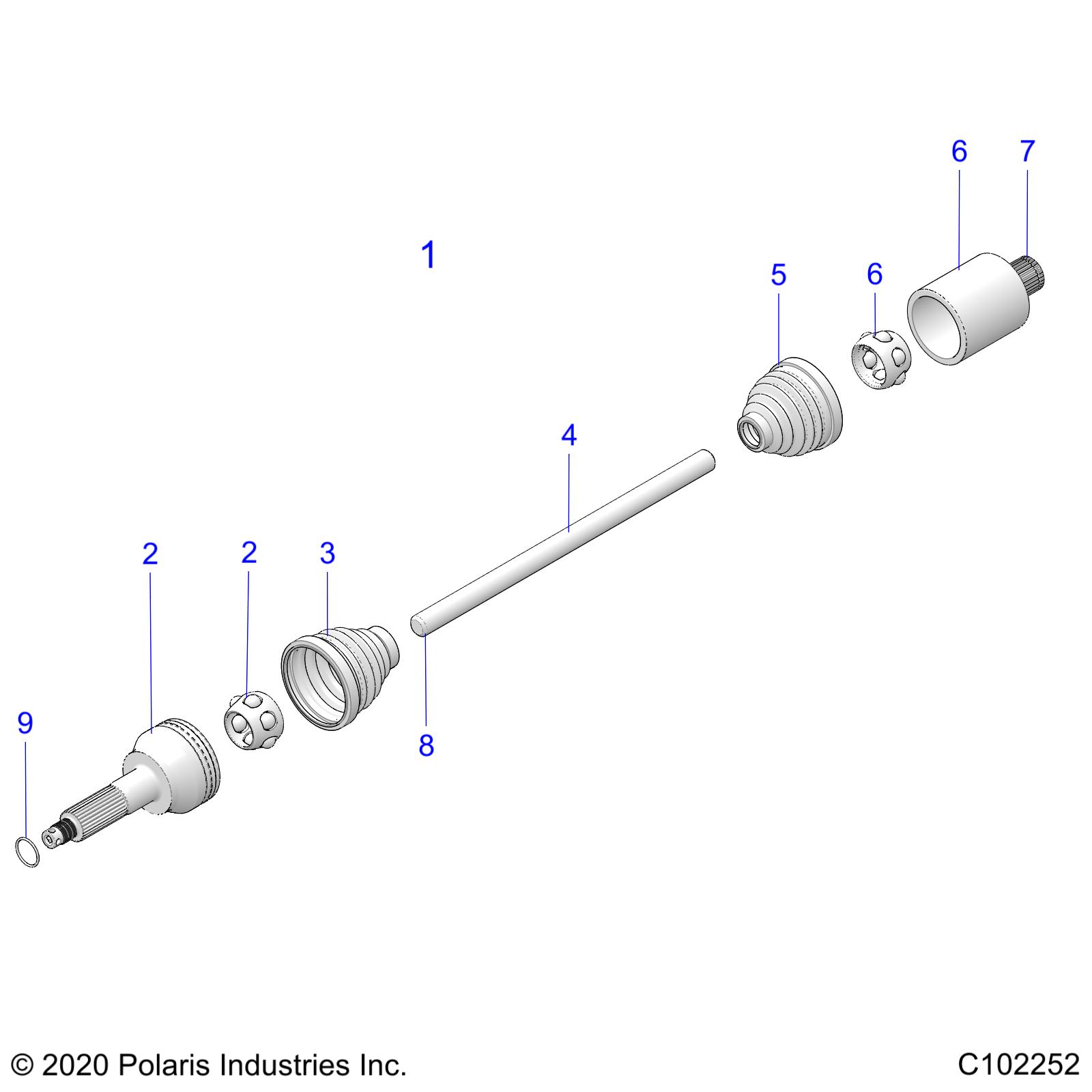 DRIVE TRAIN, REAR DRIVE SHAFT - A21SDE57K4 (C102252)