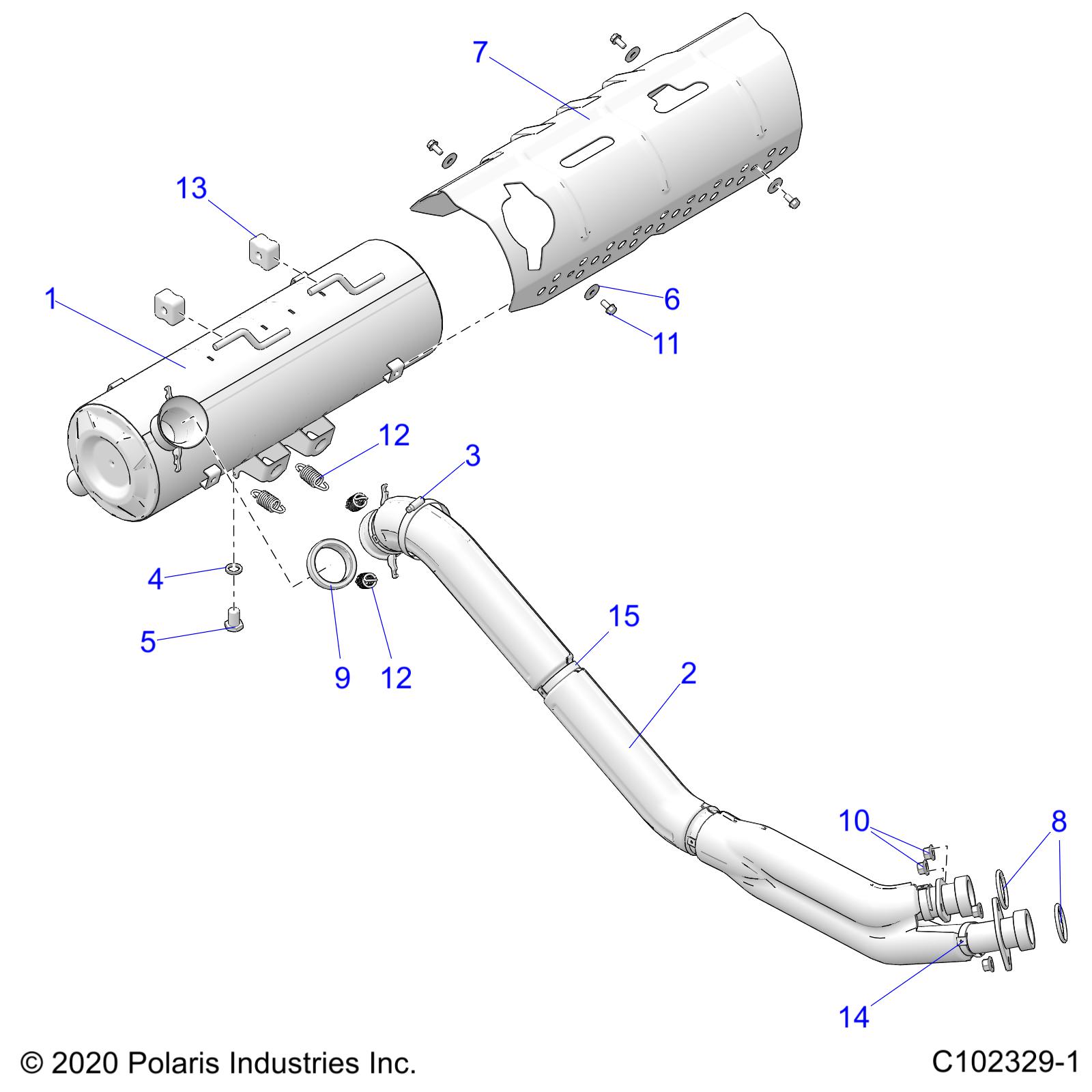 ENGINE, EXHAUST - A21SYE95AD/CAD (C102329-1)