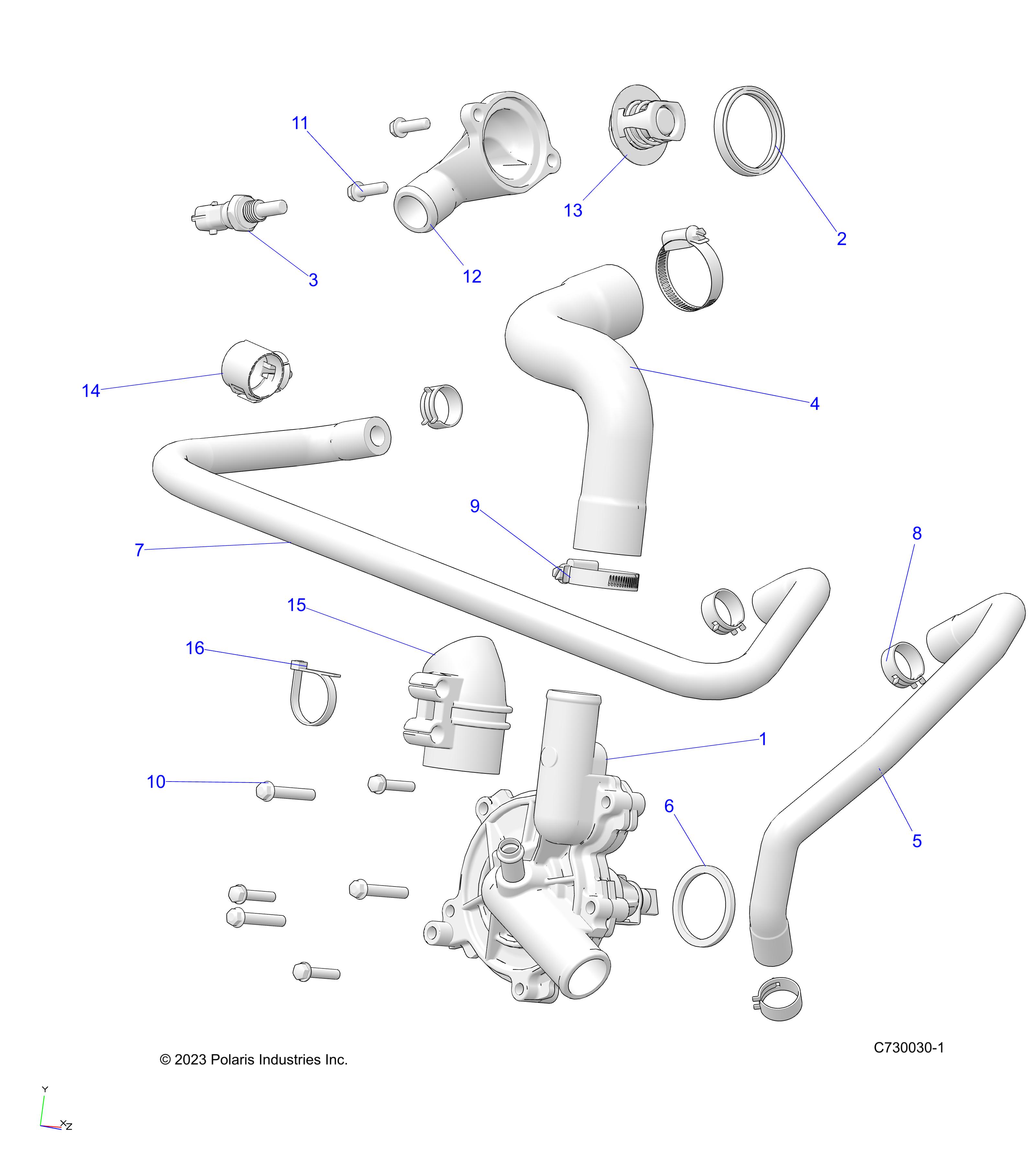 ENGINE, WATERPUMP AND BYPASS - R25RRE99FK (C730030)