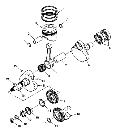 CRANKSHAFT and PISTON - W98BC50A (4944994499d004)