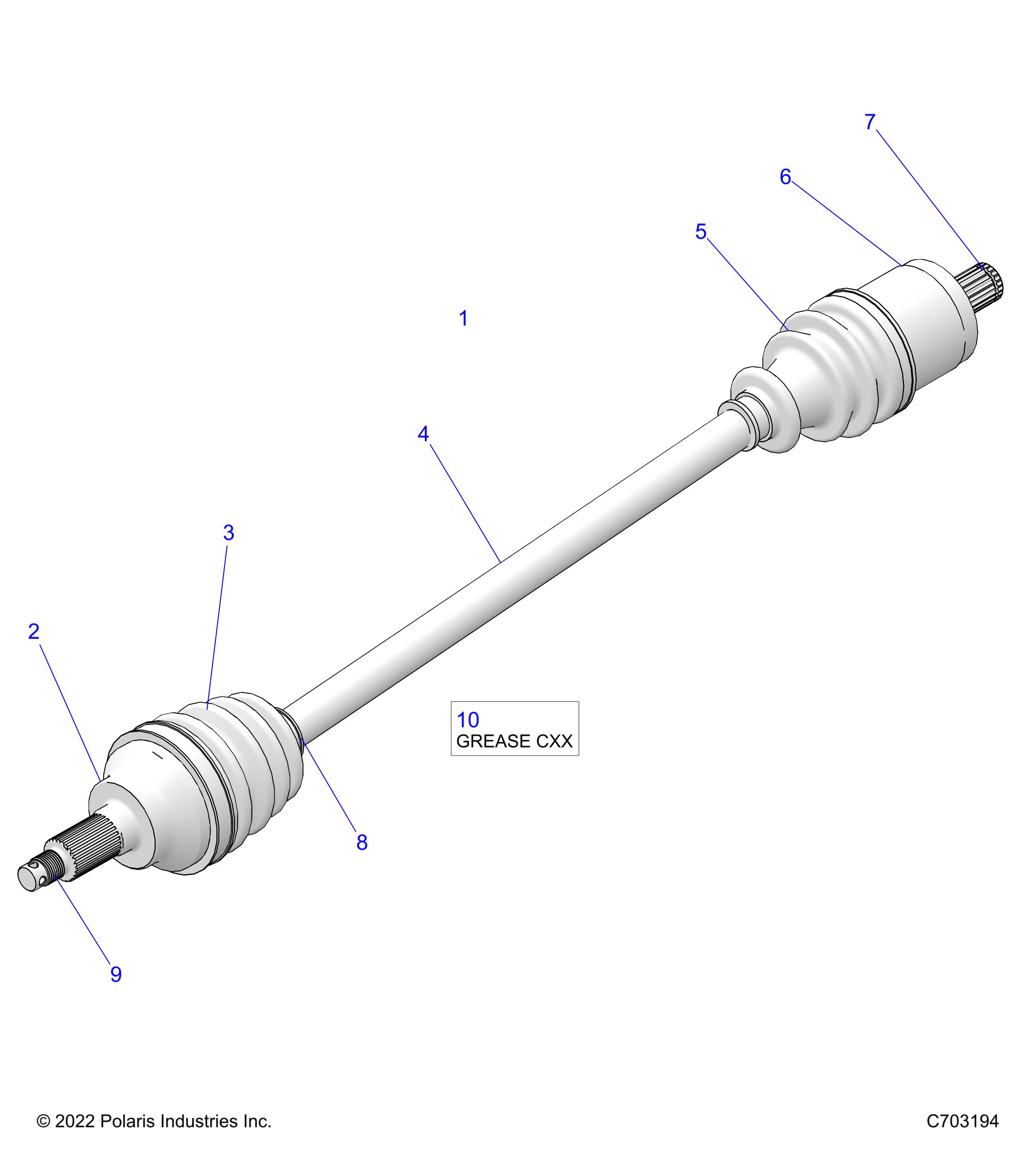 DRIVE TRAIN, FRONT HALF SHAFT - Z23NAE99FR/SCR/FR (C703194)