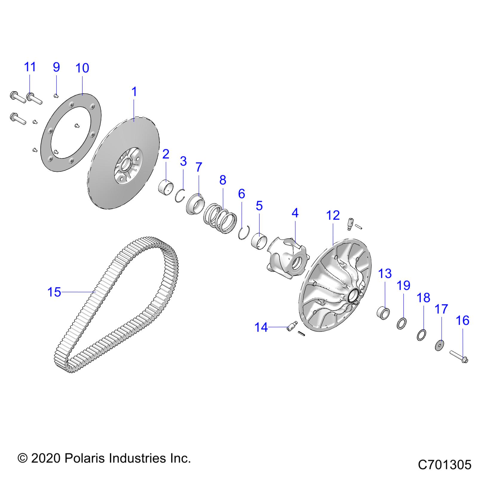 DRIVE TRAIN, SECONDARY CLUTCH - R21RRE99FP/F9 (C701305)