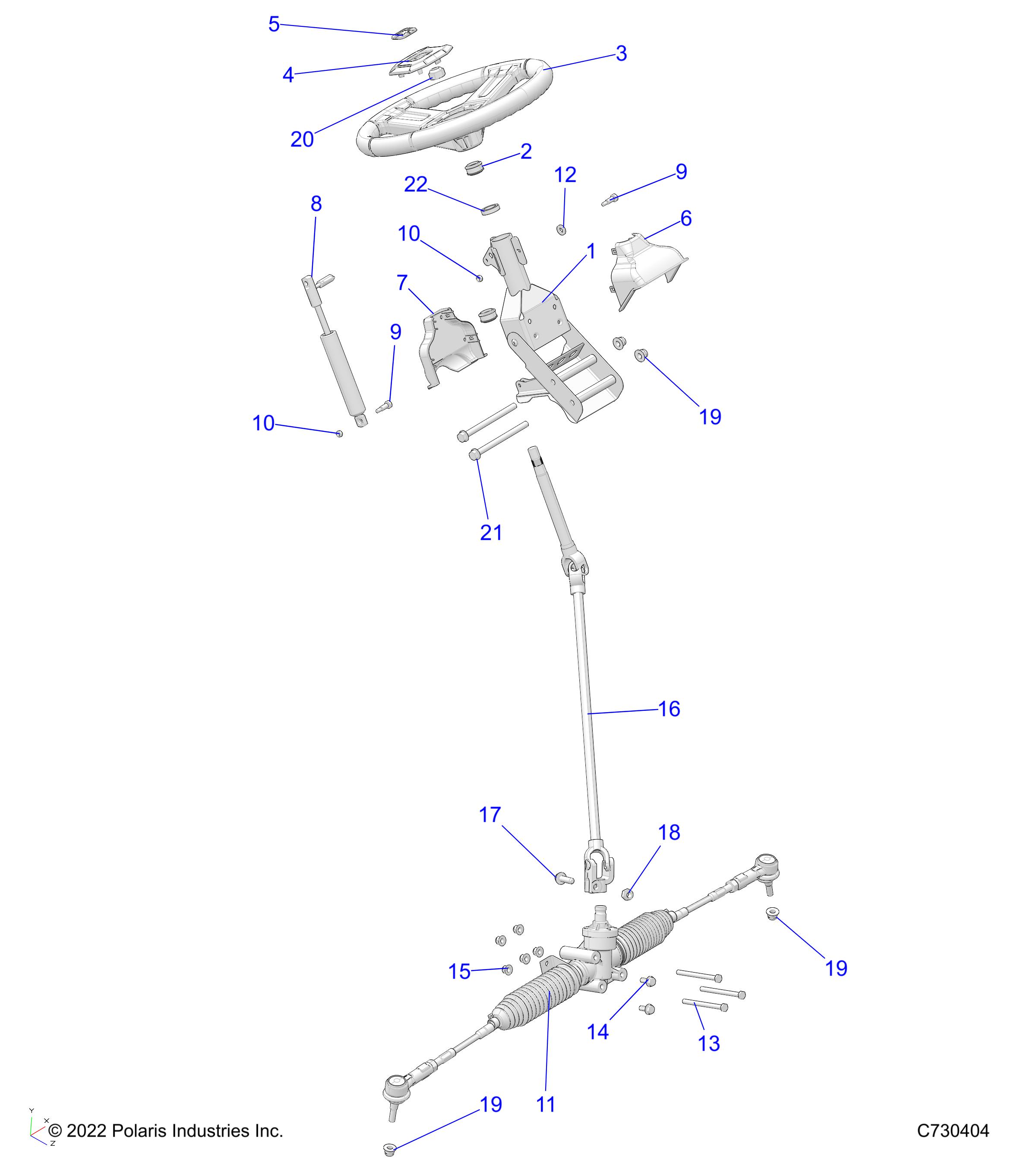 STEERING, STEERING ASM. - D23M2A57B4/G57B4/U57B4/W57B4 (C730404)