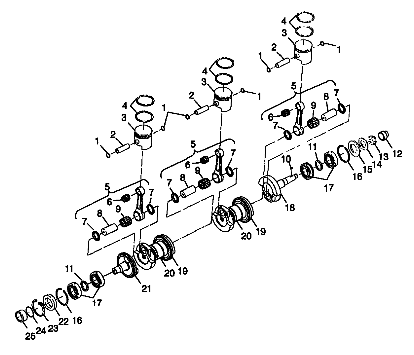 CRANKSHAFT & PISTON - B984690 (4945114511c003)