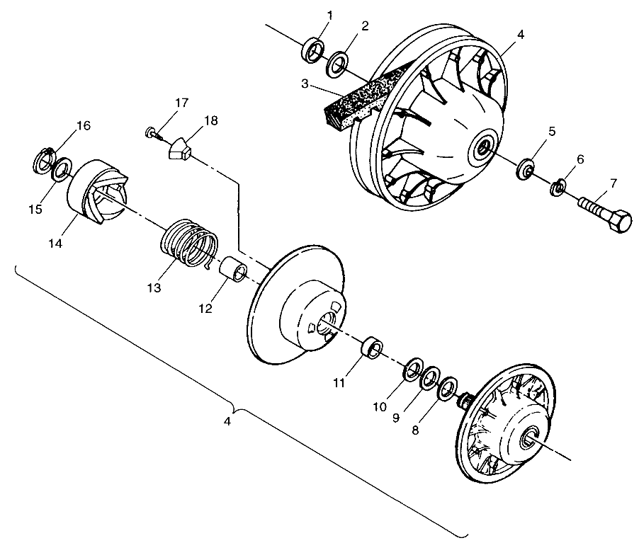 DRIVEN CLUTCH - W98AC42A (4945214521C005)