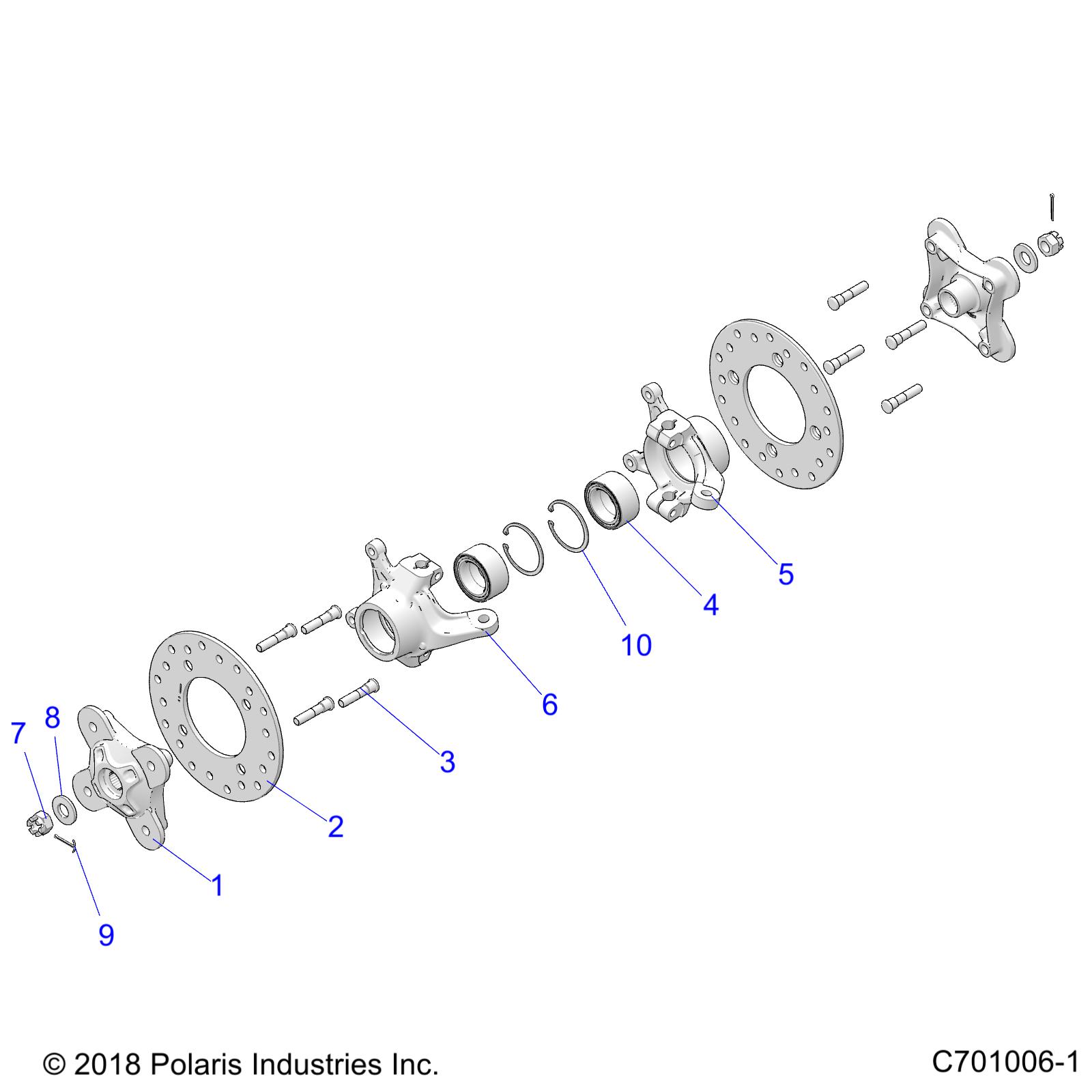 SUSPENSION, FRONT CARRIER AND HUB - Z23NAE99A/99B (C701006-1)