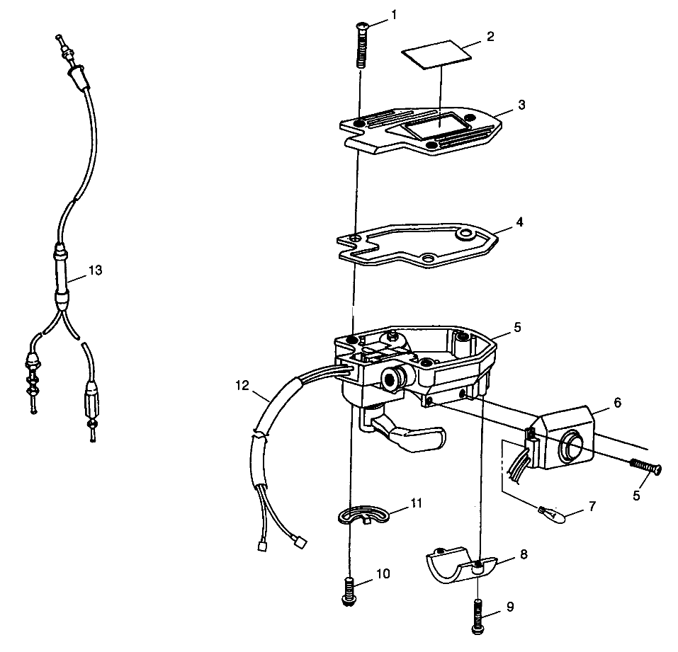 CONTROLS - THROTTLE ASM./CABLE XPLORER 300 W98CC28C (4945264526B009)