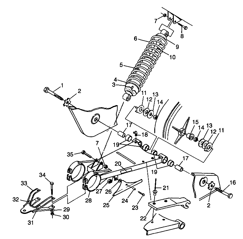 SWING ARM/SHOCK MOUNTING XPLORER 300 W98CC28C (4945264526B014)