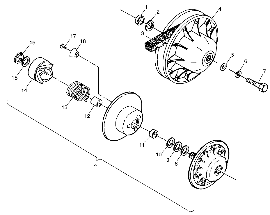 DRIVEN CLUTCH XPLORER 300 W98CC28C (4945264526C004)